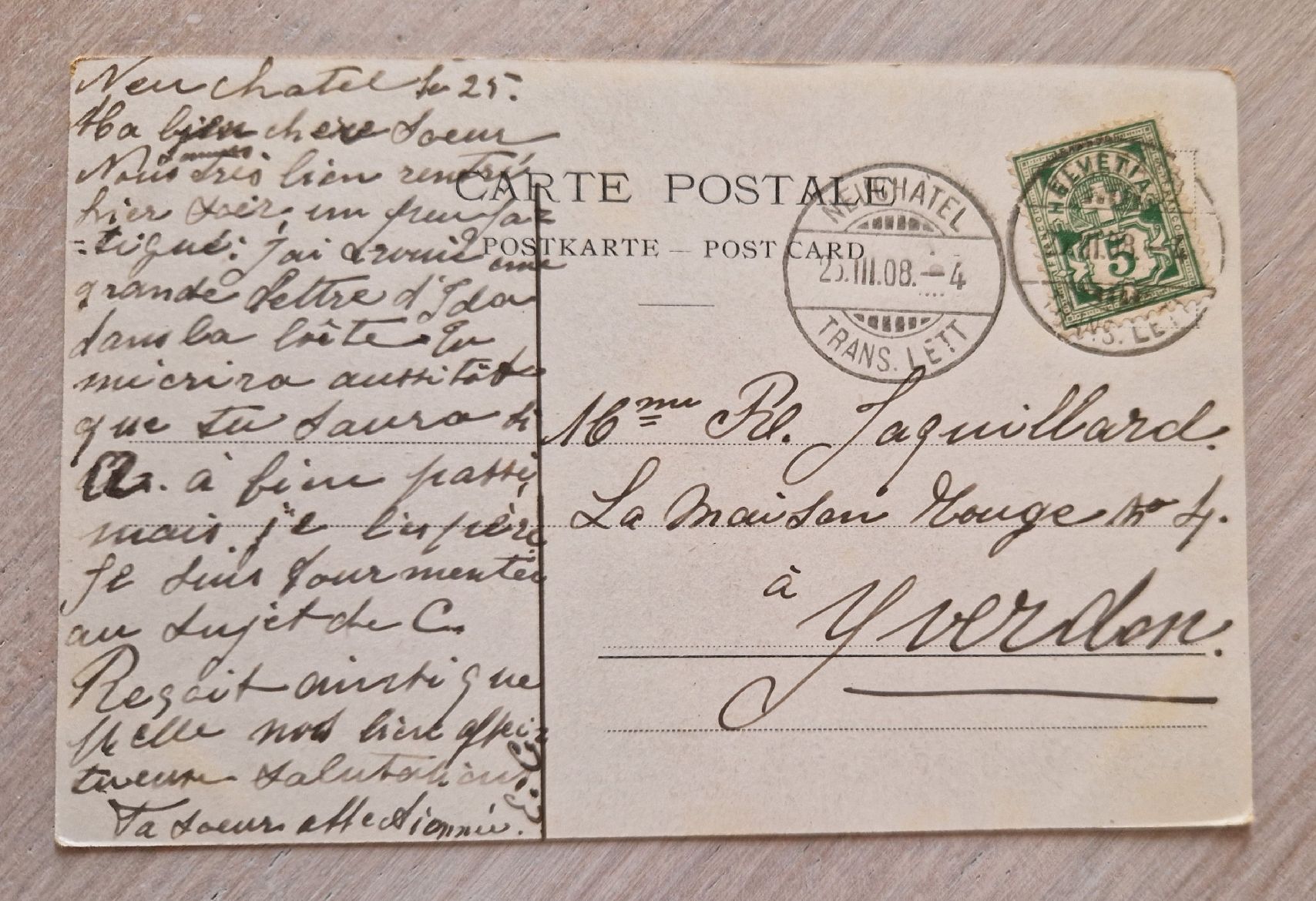 Cartoline postali: Le Château de Thièle, de Neuchâtel à Yverdon 1908 – Usato da Ebikon venduto da Donar50 2