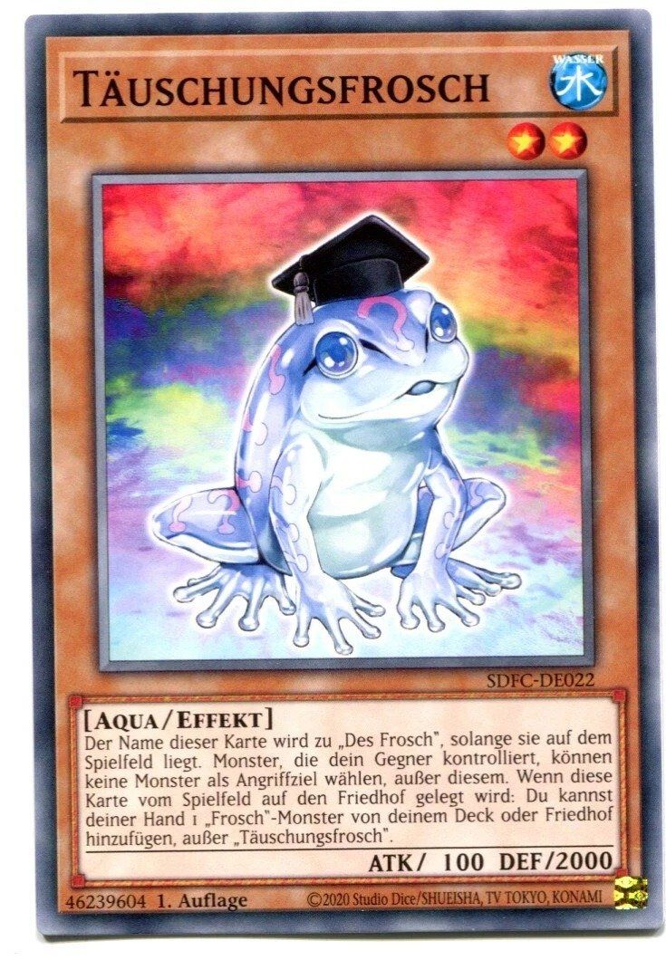 Yugioh Sammelbilder & Trading cards: Yu-GI-OH Täuschungsfrosch Common SDFC-DE022 – Neu und originalverpackt aus Chur von -NewERA-