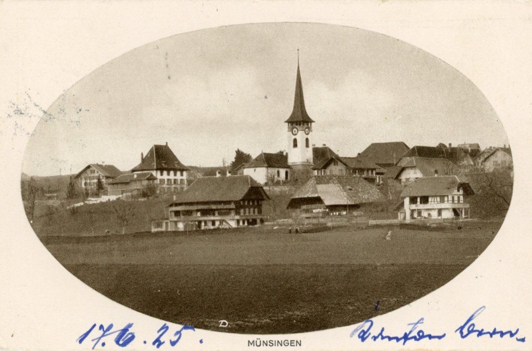 Cartoline postali: Münsingen   BE        um  1 9 2 5 – Usato da Brig venduto da Valcards54