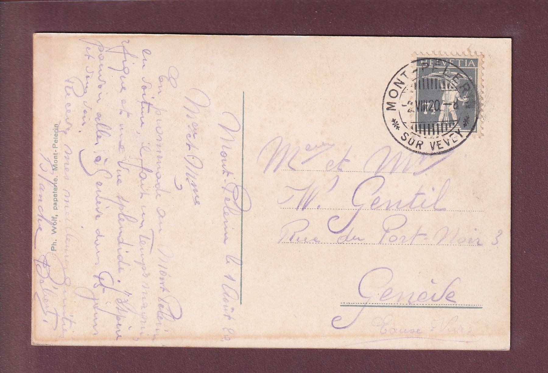 Ansichtskarten: VEVEY et environs - 1920 – Gebraucht aus Pully von nicecards 1