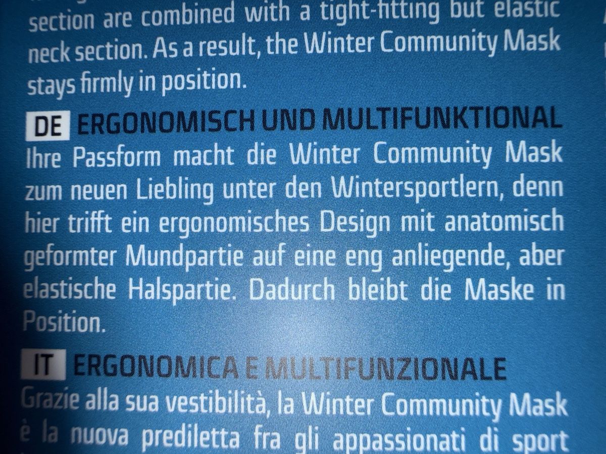 Masken: Schlauchmaske, S/M – Neu und originalverpackt aus Zweisimmen von Mousie 2