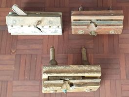 3 Antike Holzhobel - Nuthobel
