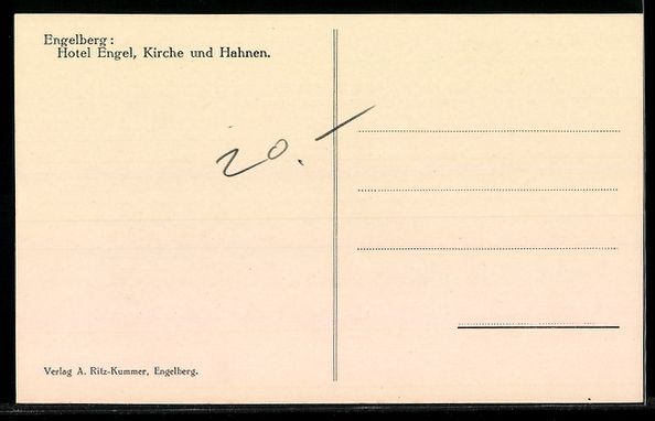 Ansichtskarten: Engelberg, Hotel Engel, Kirche und Hahne – Gebraucht aus Berlin von bartko-reher 1