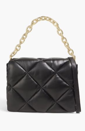 STAND STUDIO Brynnie - gestepptes Leder - black - Top