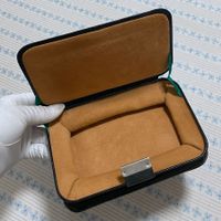 Schatulle Case Leder f. Schmuck Kosmetik Nähsachen 1950s