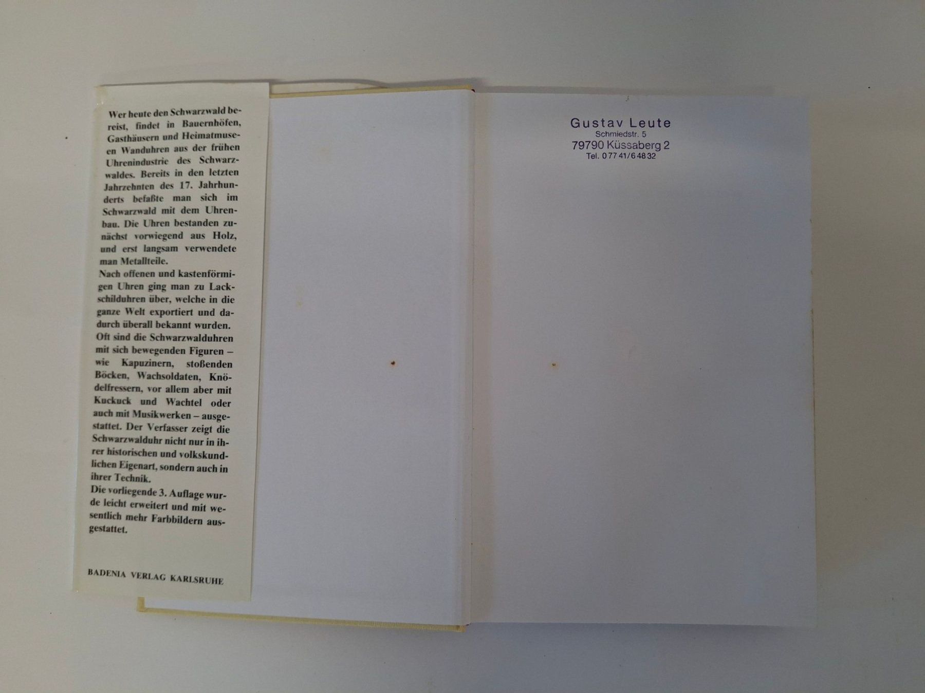 Libri: Die Schwarzwald Uhr – Usato da Reichenburg venduto da AK307 1