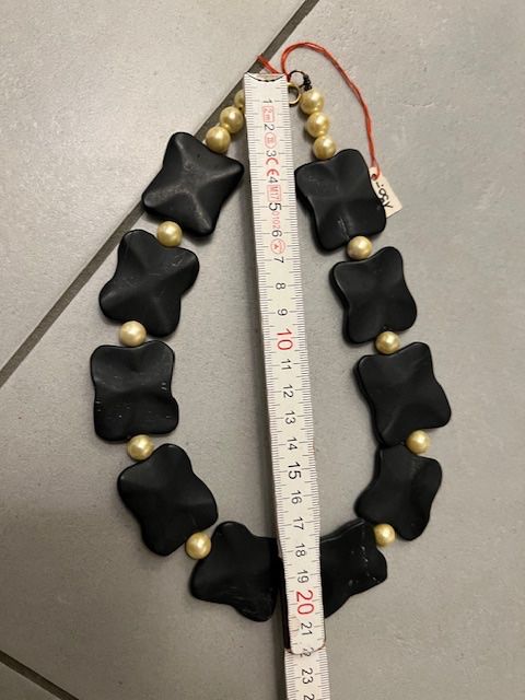 Onyx Catenine: Schöne Kette, Onyx mit Perlen 925 silber Verschluss – Usato da Neerach venduto da romiping 1