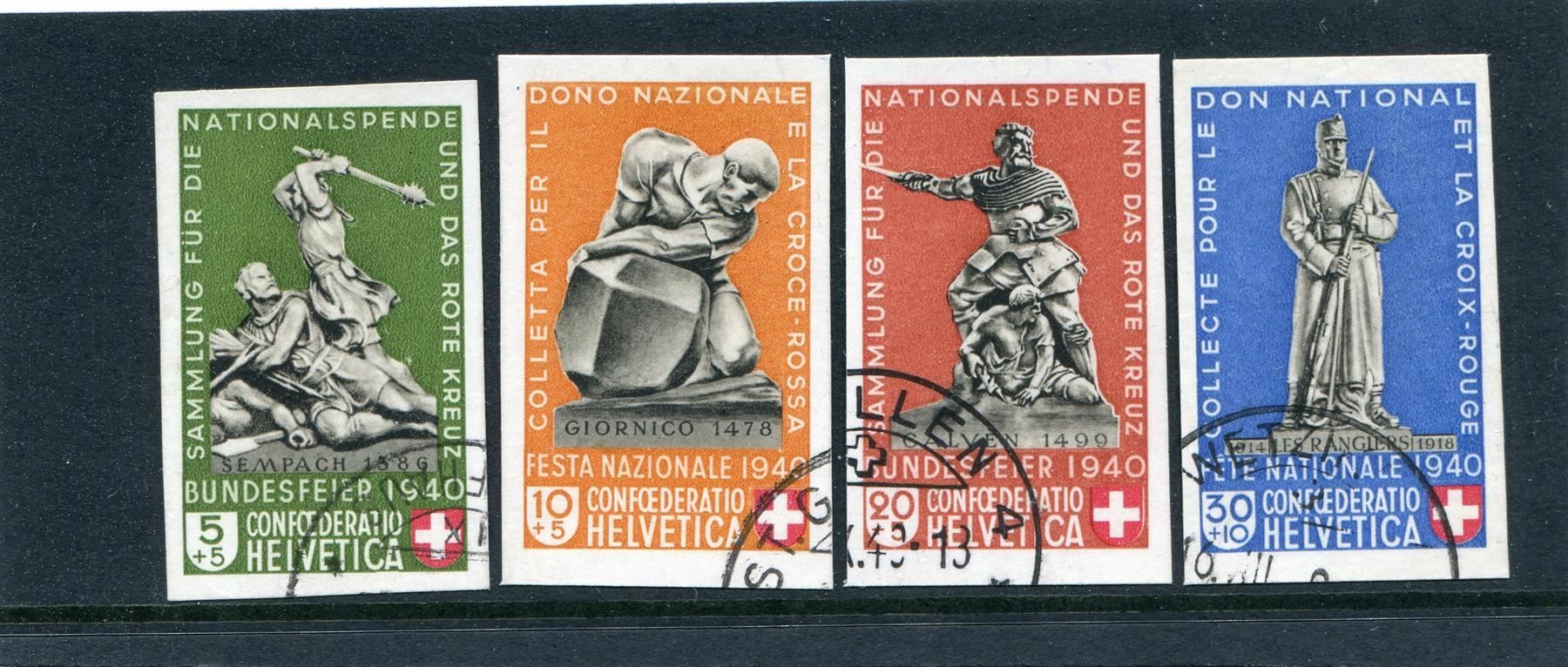 Alle Briefmarken: Patria 1940 Blockausschnitte gestempelt – Gebraucht aus Winterthur von Kyoung