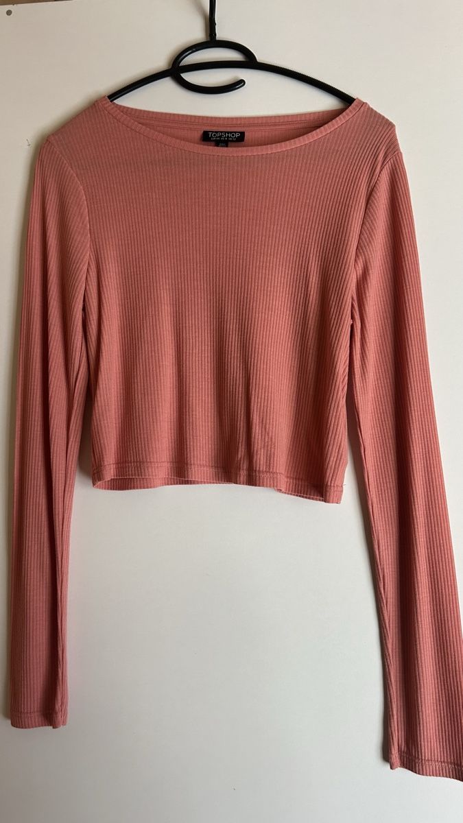 Topshop Top: Topshop Langarm, Gr. 40, Rosa/Lachs – Usato da Frenkendorf venduto da ana_h7dx