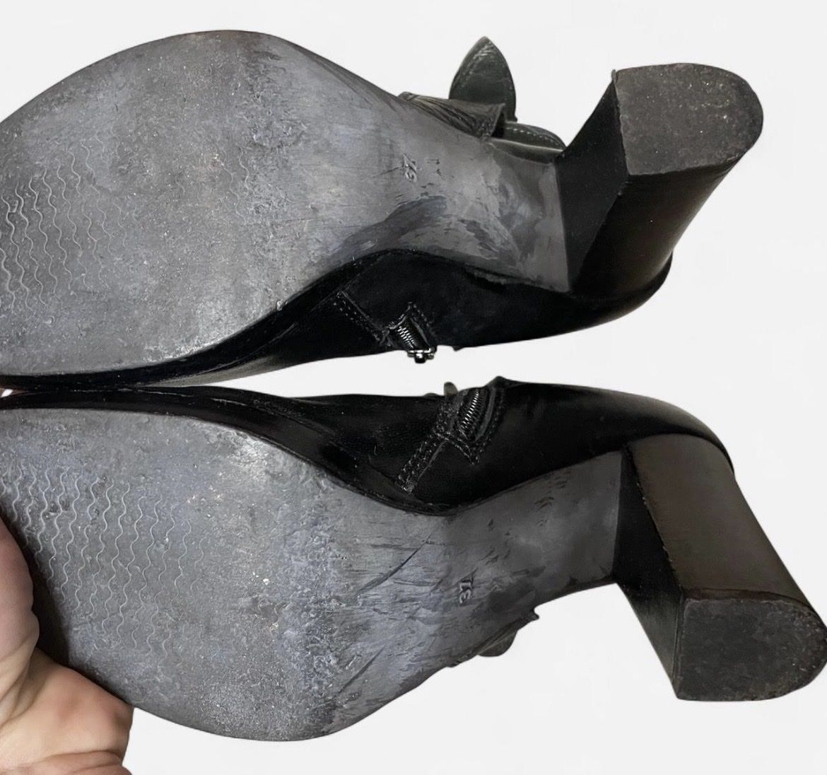 Navyboot Scarpe da donna: Navyboot - Schwarze Lederstiefeletten mit Absatz, Gr. 37 – Usato da Watt venduto da Ene.kro 3