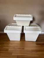 3 Aufbewahrungsboxen weiss mit Deckel gebraucht
