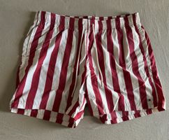 Shorts de bain Tommy Hilfiger rayés rouge blanc, taille L