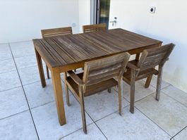 Gartentischgruppe, Tisch und 4 Stühle (Giardimo Mérida)