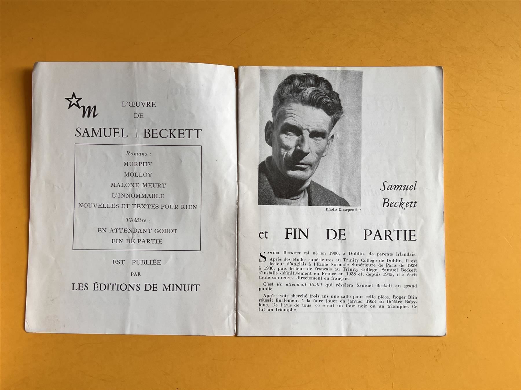 Libri: Samuel BECKETT Fin de partie edition originale EA 1957 – Usato da Adliswil venduto da buch_und_kunst 5
