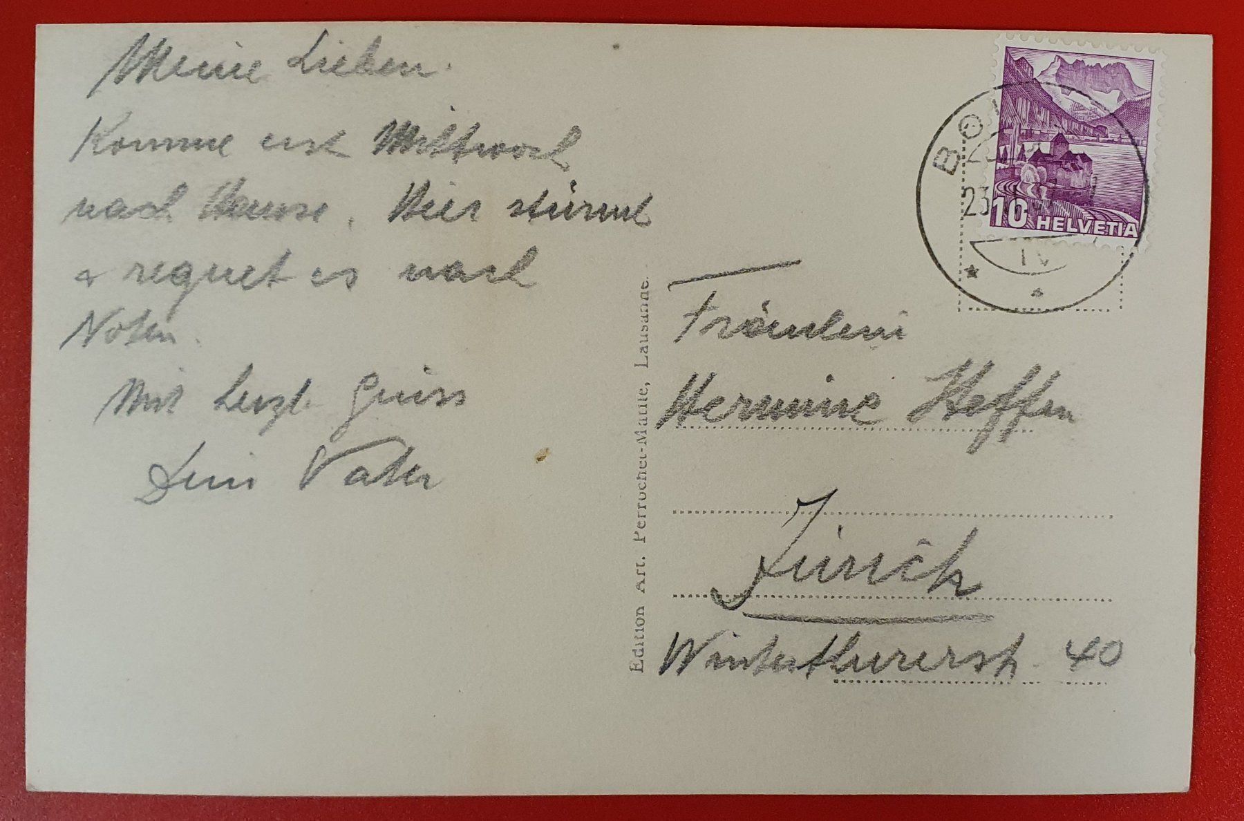 Cartoline postali: Boudry - Hotel du Lion d'Or 1937 – Usato da Kreuzlingen venduto da Rschweiz1 1