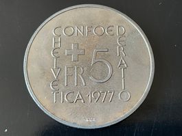 Schweizer Gedenkmünze 5 Franken 1977 Pestalozzi