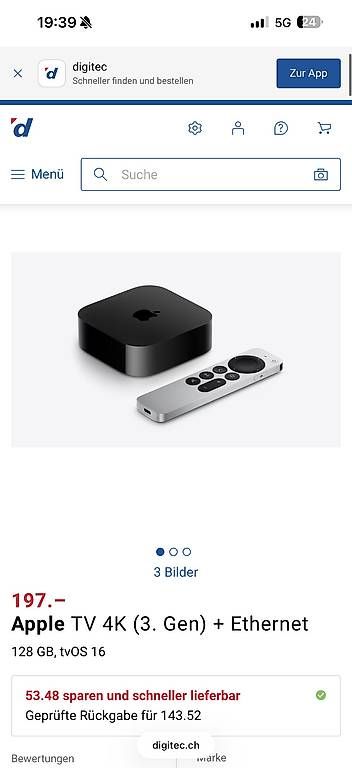 Lettore multimediale & Streamer: Apple TV Box – Usato da Cham venduto da VStore 1