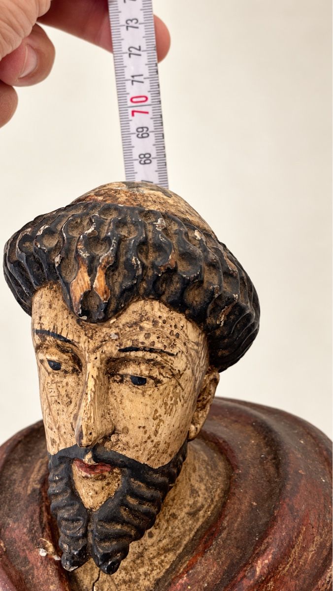 Sculture & Statue: Antiker Heiliger oder Franziskanermönch aus polychromem Holz – Usato da Locarno venduto da Osvaldo61 7