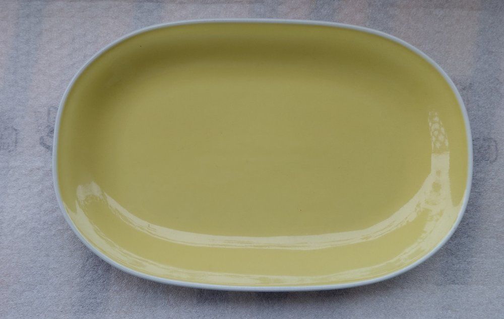 Rössler Piatti di portata: RÖSSLER Große Gelbe Platte 32x20,5cm -J07 – Usato da Morges venduto da vimajes12
