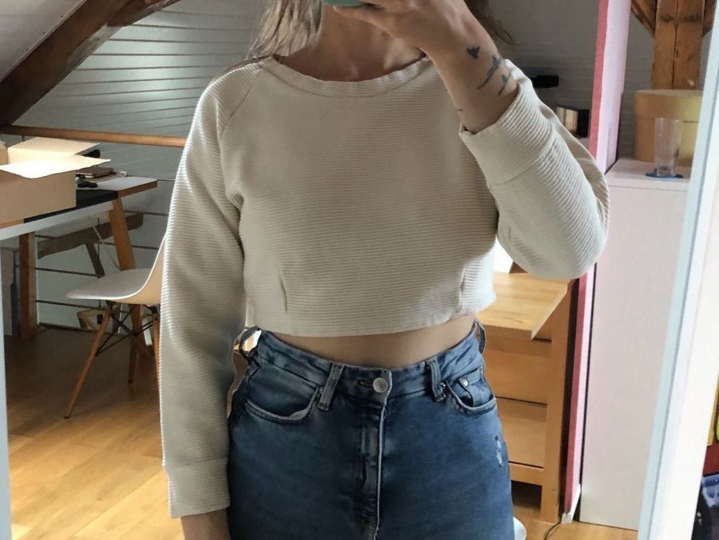 Maglioni & Felpe: AMERICAN APPAREL Baumwolle Crop Top Kurz Pullover Beige L – Usato da St-Aubin FR venduto da Tiweety