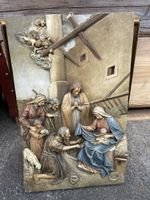 Wunderschöne Krippenrelief-Szene, Vintage-Deko, Weihnachten