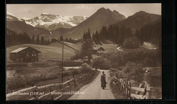 Ansichtskarten: Adelboden, Strassenpartie mit Wildstrube – Gebraucht aus Berlin von bartko-reher