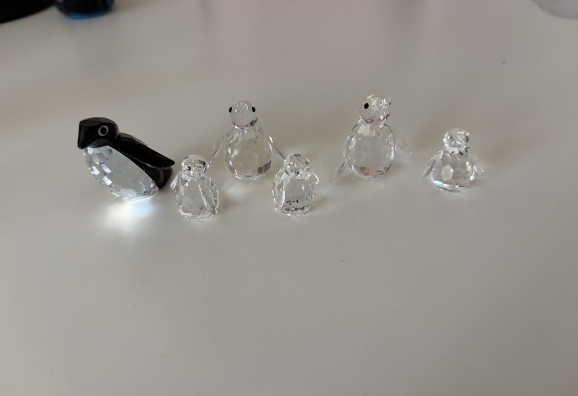 Swarovski Statuette: Swarovski Pinguin Set 6-teilig – Usato da Rechthalten venduto da Stephi_03 1