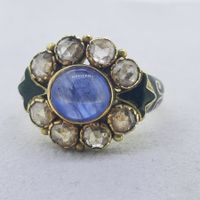 Wunderschöner Goldring mit 8 edlen Altschliff Diamanten
