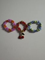 3er Set handgemachte Perlenringe, Unikat Schmuck
