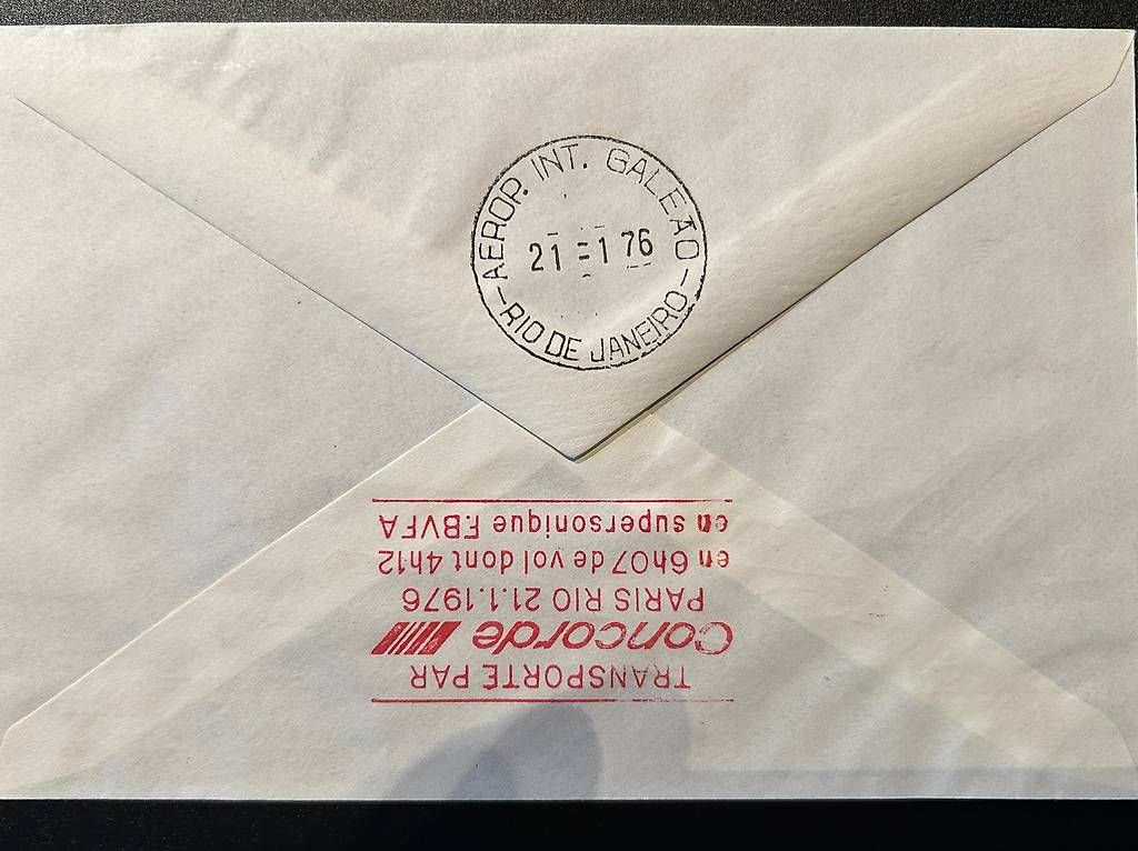 Alle Briefmarken: Lettre Concorde 1er vol Rio Paris – Gebraucht aus Ecublens von achille1954 1