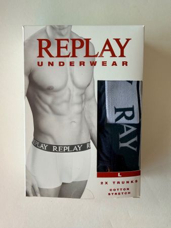 REPLAY, Boxershorts, Grösse L,  2 Stück in Dunkelblau