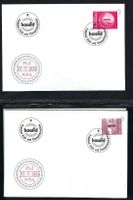 2 enveloppes avec timbre test et Courvoisier / Probedruck