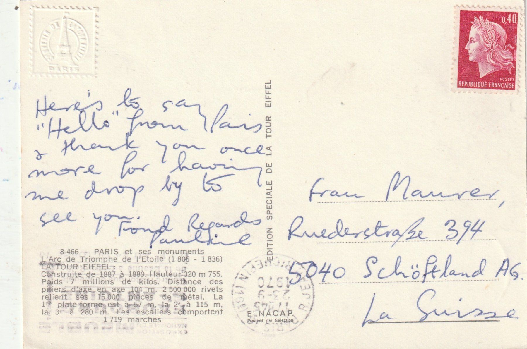 Cartes postales: Paris – D'occasion à Lumbrein par made02 1