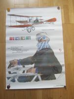 Original PTT-Plakat Flugpioniere auf Briefmarken,Top!