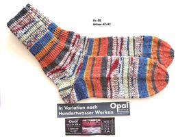 Handgestrickte "Hundertwasser" Socken  Grösse: 42/43  Nr.55