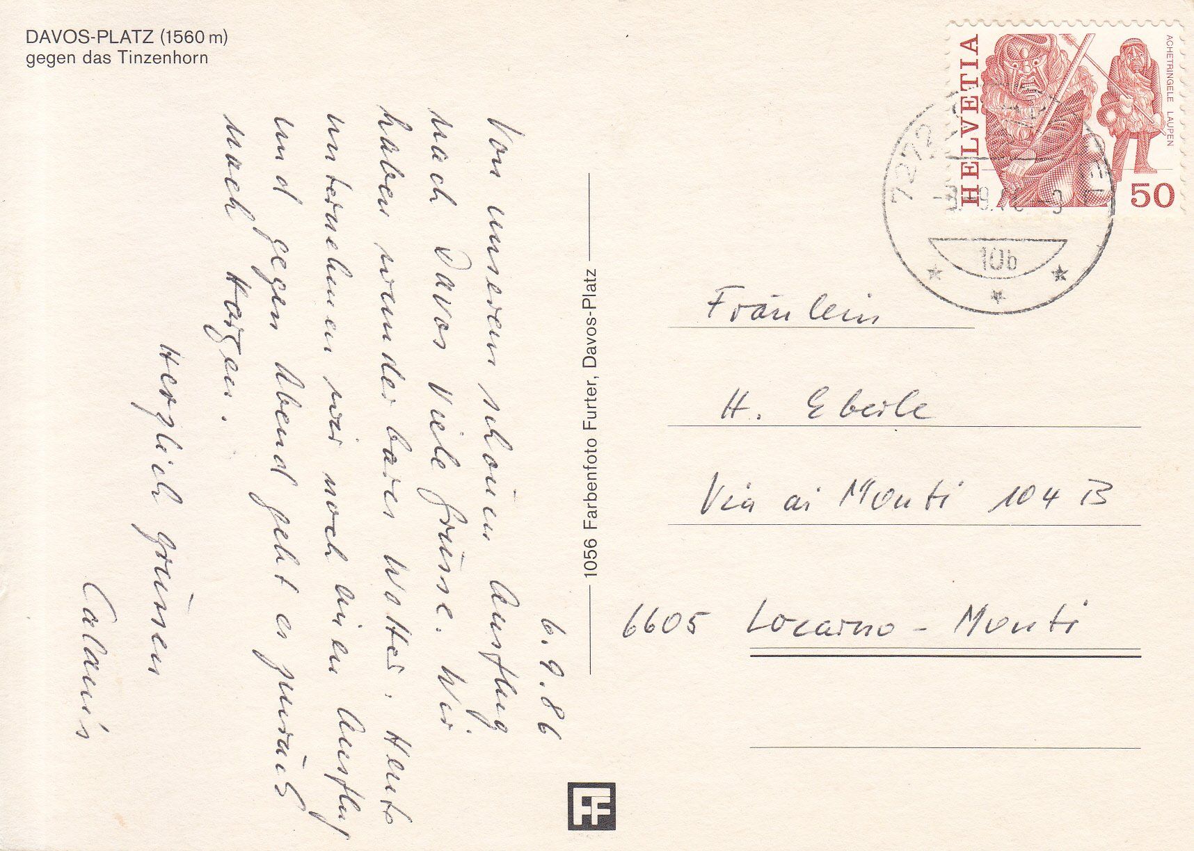 Cartoline postali: Davos 1986 – Usato da Bürglen TG venduto da StampGraf 1