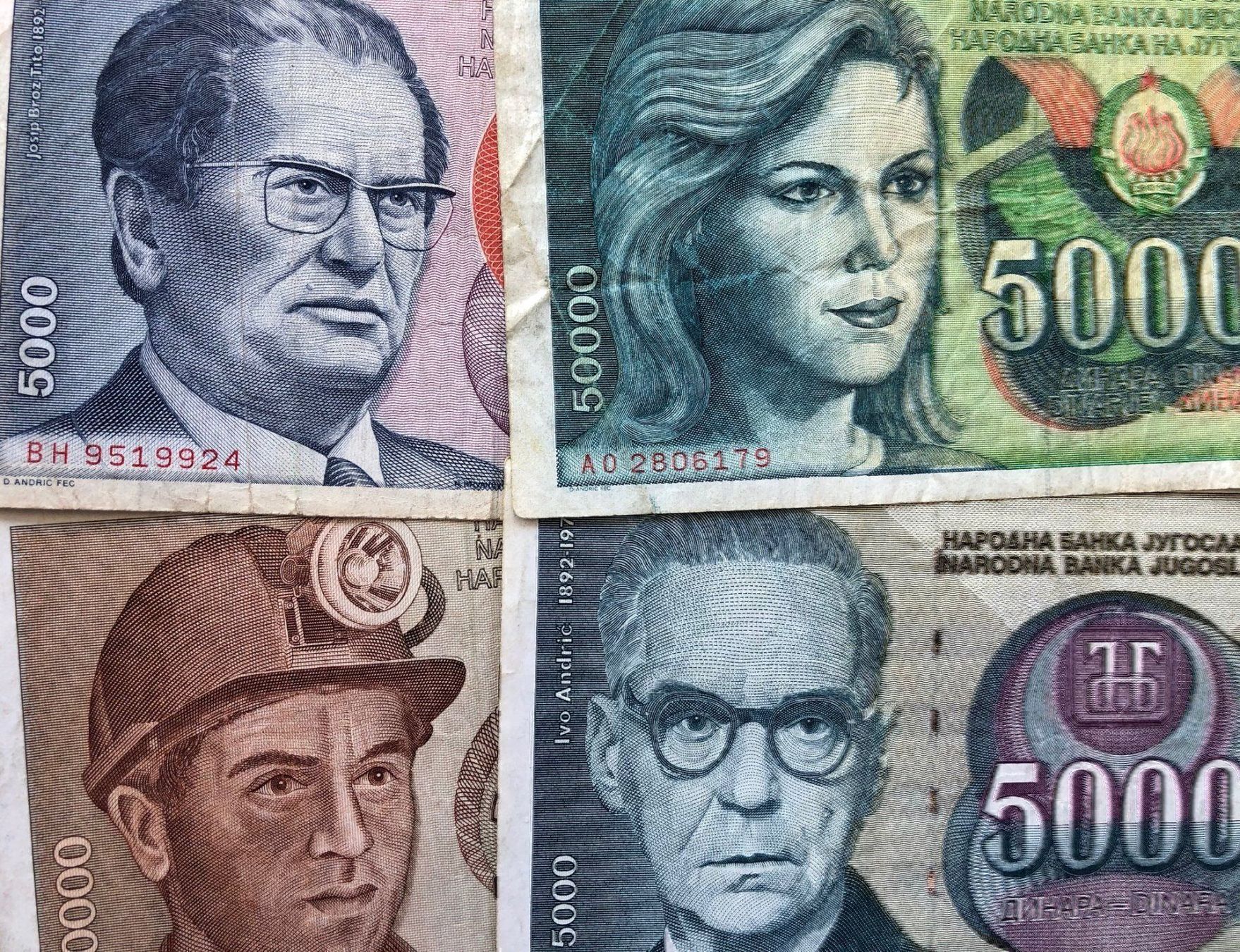 Banconote: Belgrad 1985/87/88/92 - Dinar – Usato da Pfäffikon SZ venduto da Sieben77 3