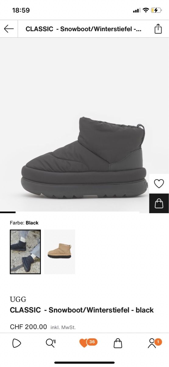 Ugg Damenschuhe: Schwarze classic UGG in Grösse 36, perfektem Zustand – Neu (gemäss Beschreibung) aus Zürich von ten_dhq7 2