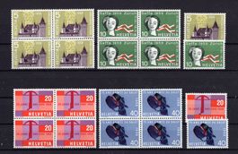 R1527  /  Suisse 1958  en blocs de 4 XX +