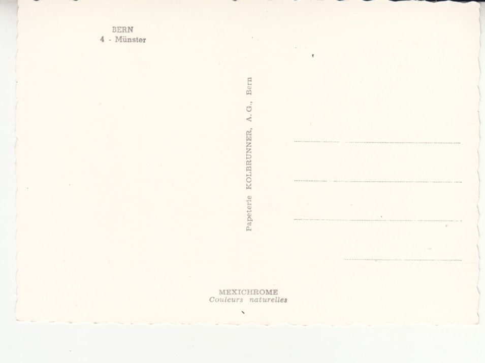 Cartoline postali: Bern Münster ca. 1960 – Usato da Bürglen TG venduto da StampGraf 1