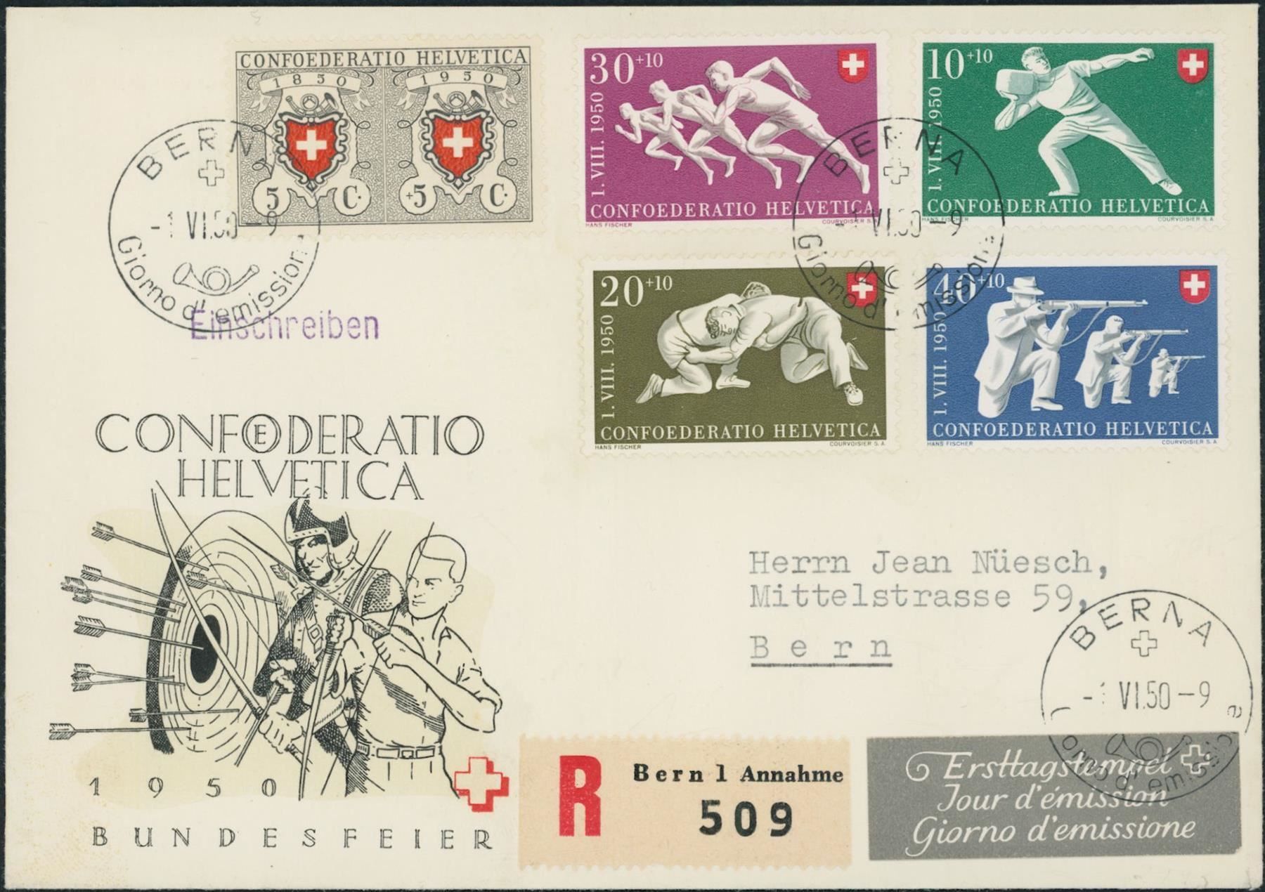 Tutti i francobolli: 1950 - Pro Patria - FDC ET • it – Usato da Schindellegi venduto da leecollect