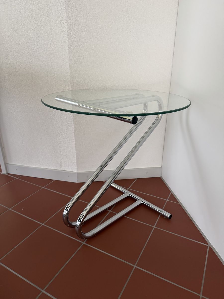 Tavoli: Vintage Glastisch mit Chrom-Gestell - – Usato da Zürich venduto da sne.swiss 5