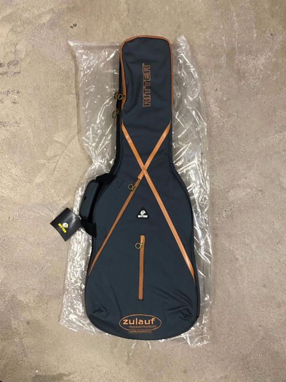 MUZNOTE E-Gitarrentasche Gepolstert – Gigbag Mit 13 Mm Polsterung, Umhängeband & Außentasche (blau)