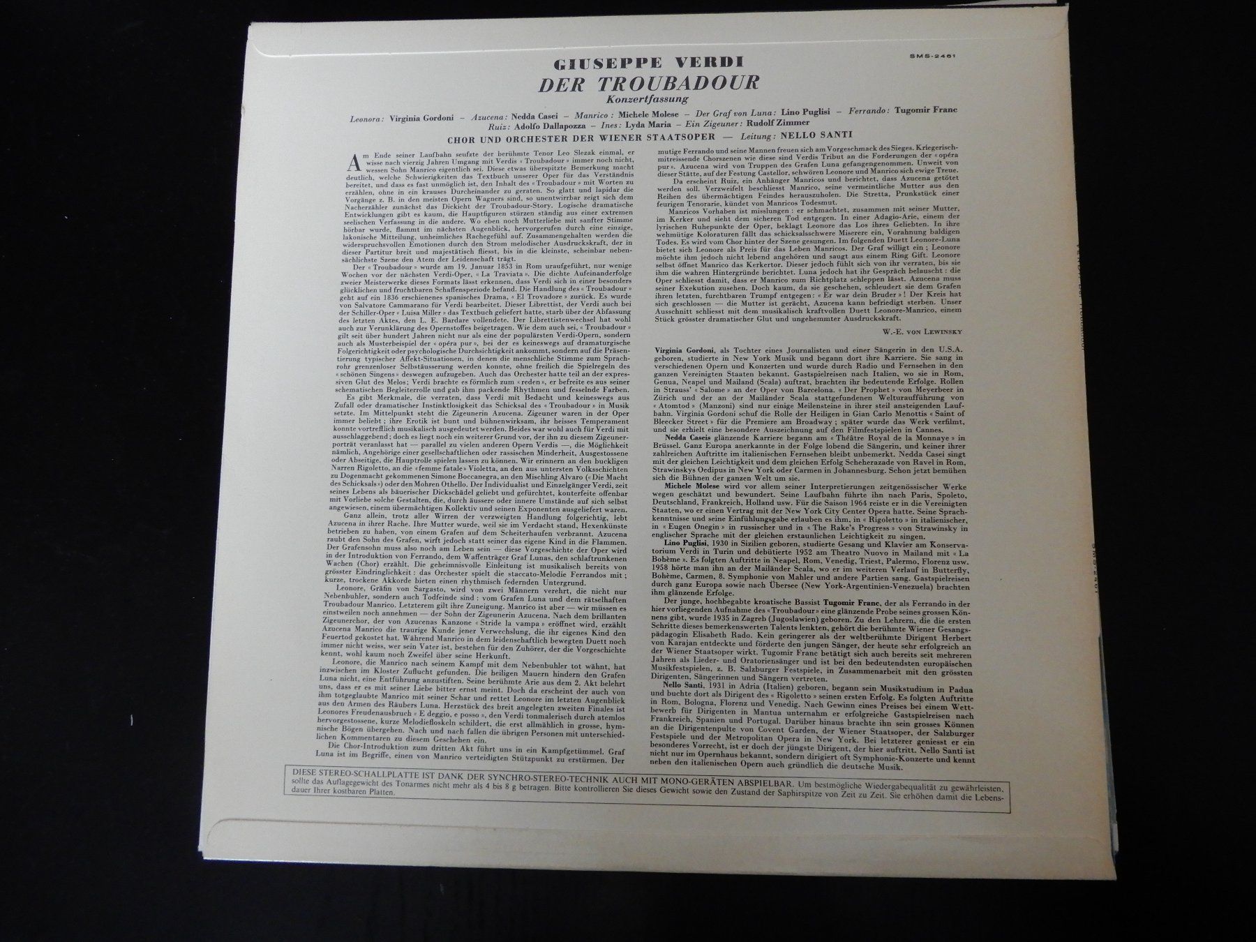 Schallplatten: Giuseppe Verdi — Der Troubadour – Gebraucht aus Erstfeld von Mario_boe0 1