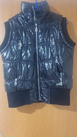 Jacke schwarz Weste Gilet Gr 152 158 XS
