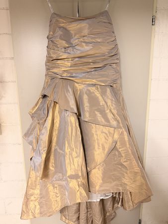 Linea Raffaelli Jupe Gr. 38 – Champagner mit Goldschimmer
