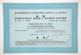 "Holderbank" Financière Glarus AG - 1964 (5er)