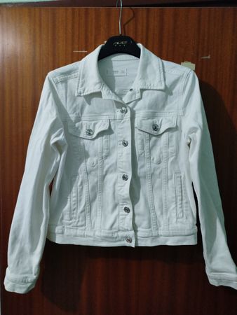giacca in jeans bianca taglia S