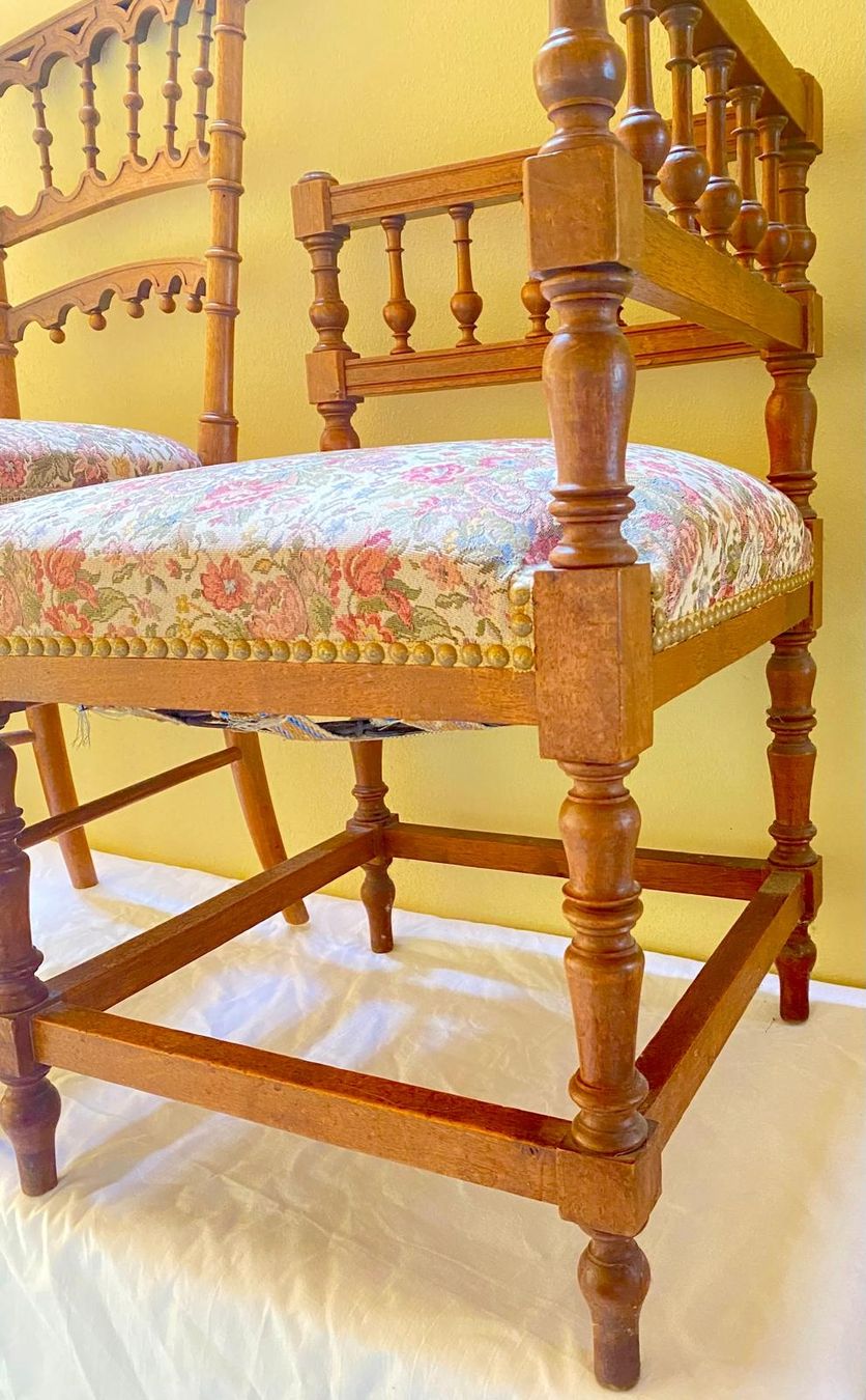 Sedie: Antike Stühle mit Blumenmuster - 2er Set – Usato da Krauchthal venduto da MEWA01 4