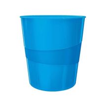 6Stk.Leitz WOW Papierkorb, 15 Liter, Blau Metallic